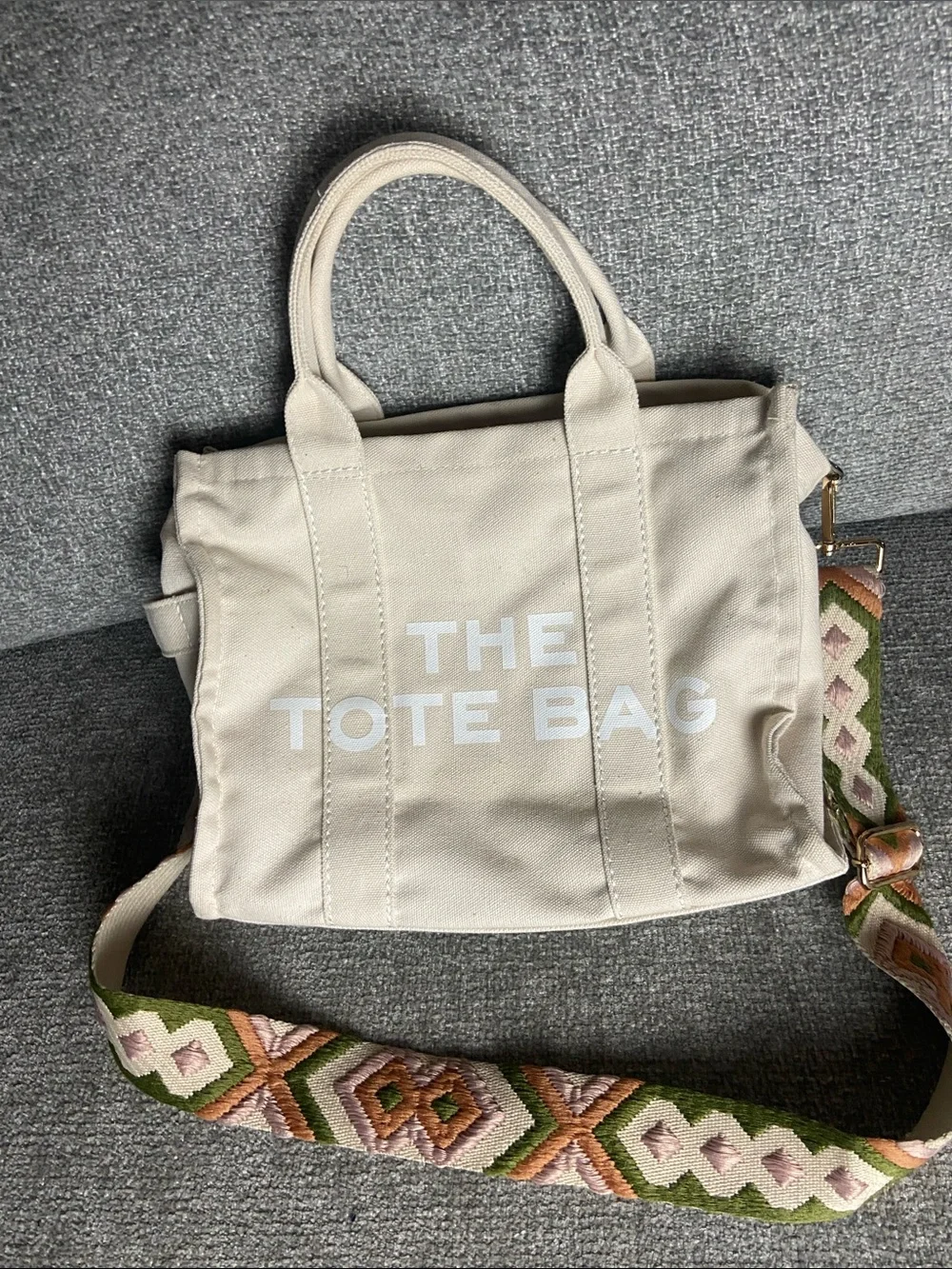The Tote Bag canvas and embroidered strap